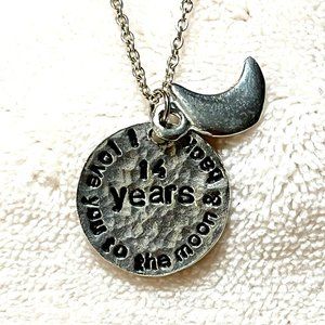 Wedding Anniversary I Love You To The Moon and Back Necklace 14th Anniversary